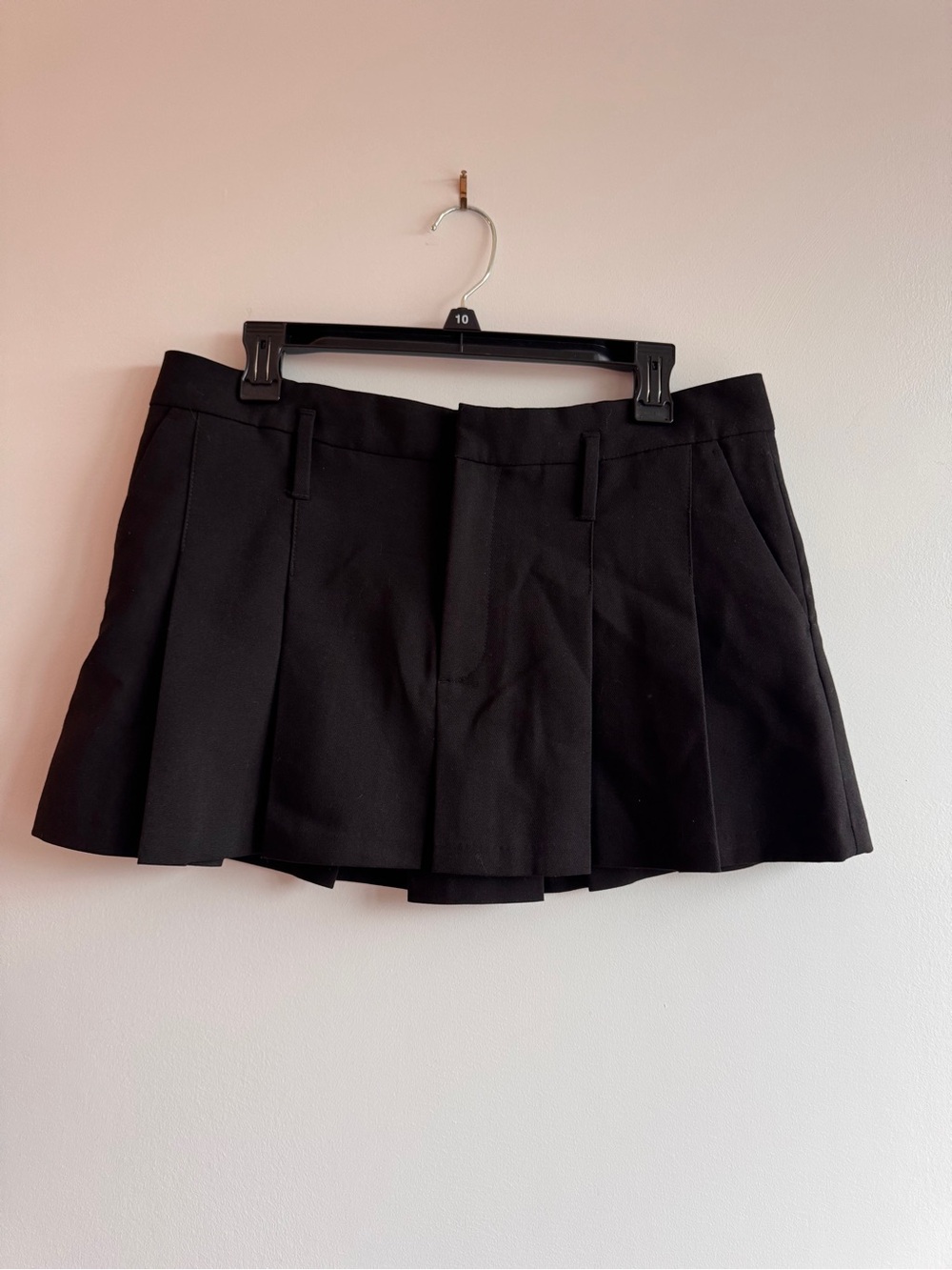 Black Pleated Mini Skirt
